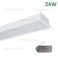 CORPURI LINIARE LED DE SIGURANTA - Reduceri Corp Iluminat LED 24W 120cm Incastrabil Liniar EL-S48 Alb Emergenta Promotie